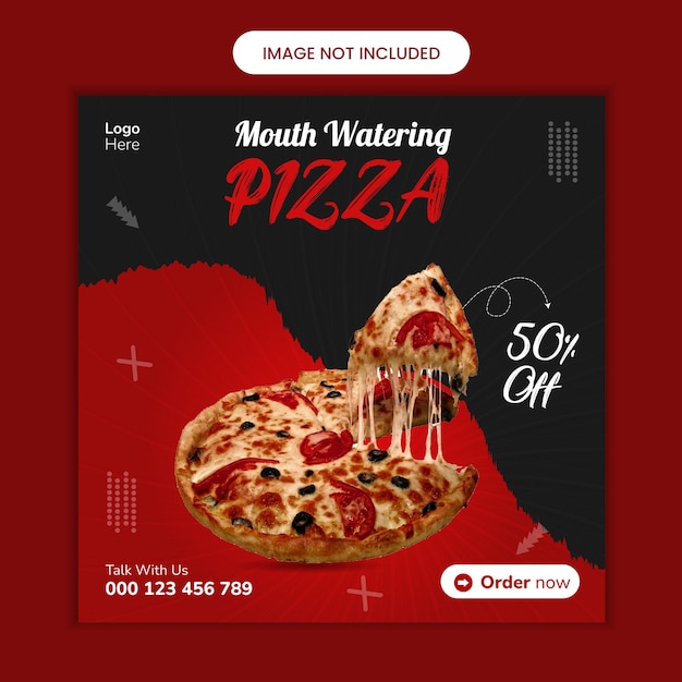 Plik wektorowy luksusowe menu żywności specjalne pyszne pizza szablon postu w mediach społecznościowych