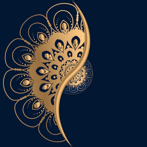 Plik wektorowy luksusowe ozdobne mandala wzornictwo tło w kolorze złota