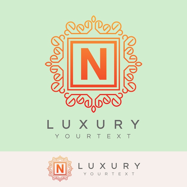 luksusowe początkowe litery N Logo projektu