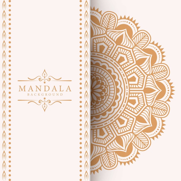 Luksusowe Tło Mandali Ze Złotym Arabeskowym Wzorem Arabskim Islamskim Stylem