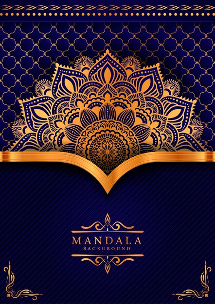 Luksusowe Tło Mandali Ze Złotym Arabeskowym Wzorem Arabskim Islamskim Stylem
