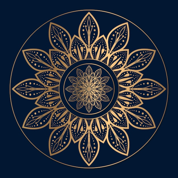 Luksusowe tło mandali ze złotym arabeskowym wzorem arabskim islamskim stylu wschodnimdekoracyjna mandala