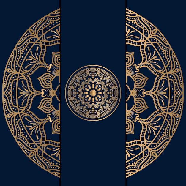 Plik wektorowy luksusowe tło mandali ze złotym wzorem arabeski islamskiej