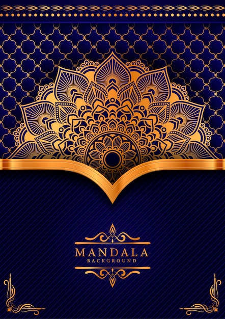 Luksusowe Tło Mandali Ze Złotym Wzorem Arabeski