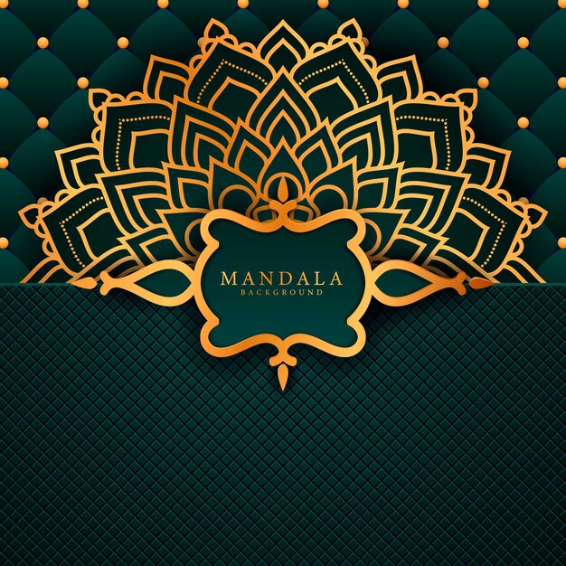 Luksusowe Tło Mandali Ze Złotym Wzorem Arabeski