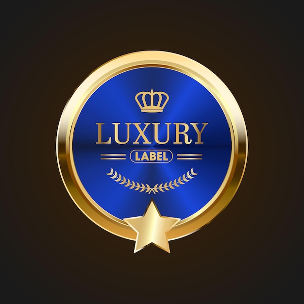 Plik wektorowy luksusowe złoto-niebieskie odznaki sprzedaży i etykiety retro vintage design odznaki kręgu sprzedaży