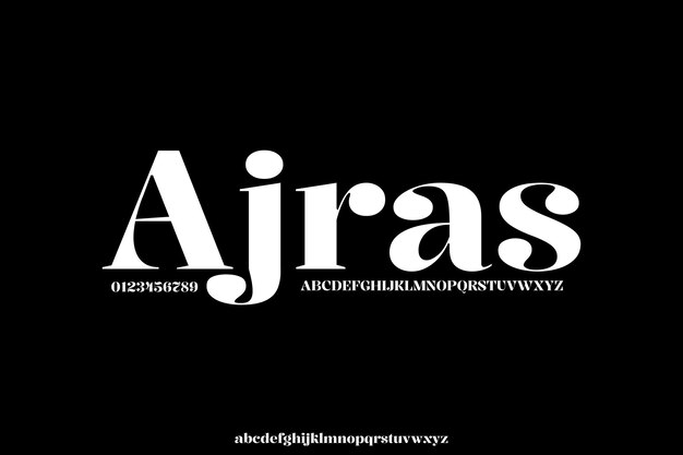 Luksusowy Ajras Creative Wektorowy Serif Wyświetlacz Alfabet Font Design Wektorowy Ilustracja