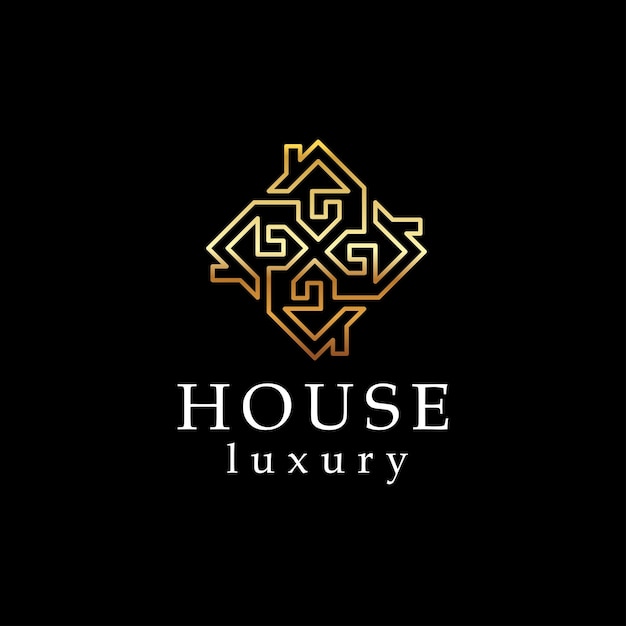 Plik wektorowy luksusowy geometryczny styl logo domu