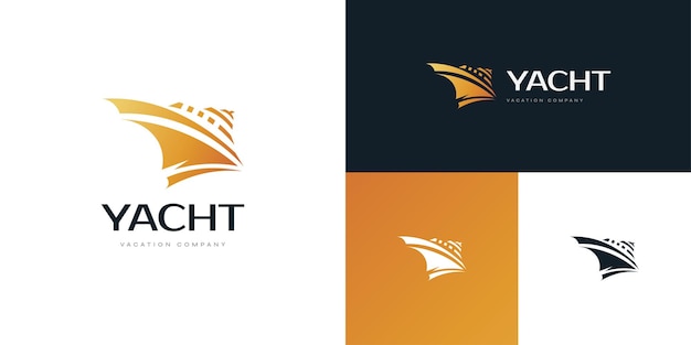 Luksusowy I Elegancki Projekt Logo Jachtu Logo Statku Wycieczkowego Dla Logo Branży Turystycznej I Turystycznej