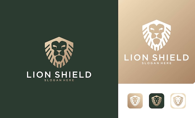 Plik wektorowy luksusowy król lew z logo tarczy