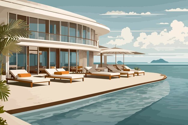 Plik wektorowy luksusowy kurort w morzu południowochińskim ilustracja