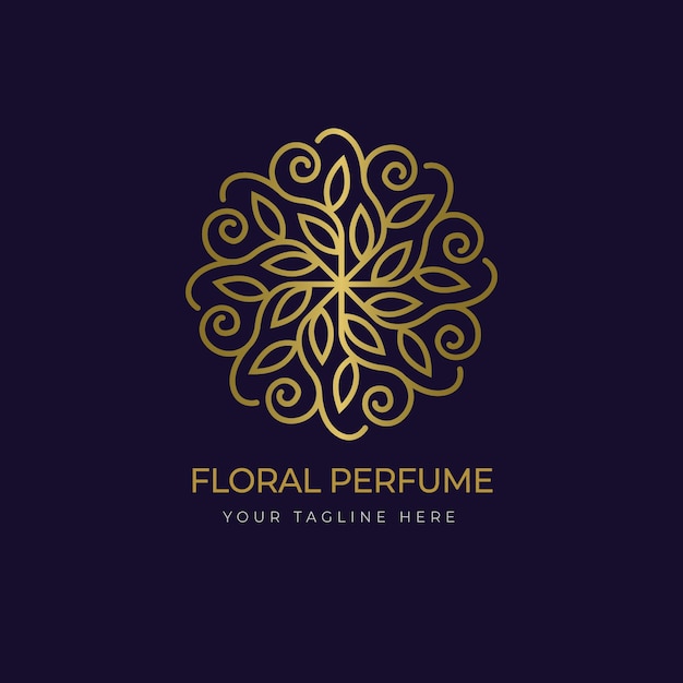 Luksusowy kwiatowy logo szablon perfum