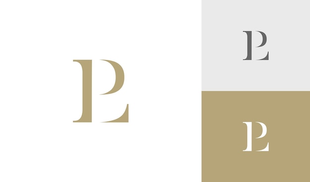 Plik wektorowy luksusowy list lp lub pl monogram logo wektor projektu