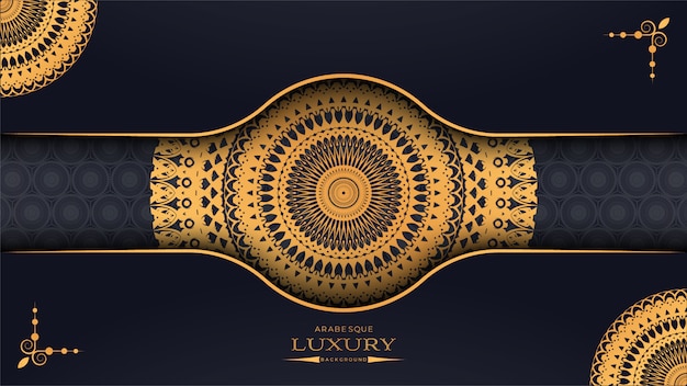 Luksusowy Mandali Tło Z Złotym Arabesku Wzorem Arabskim Islamskim Wschodu Stylem