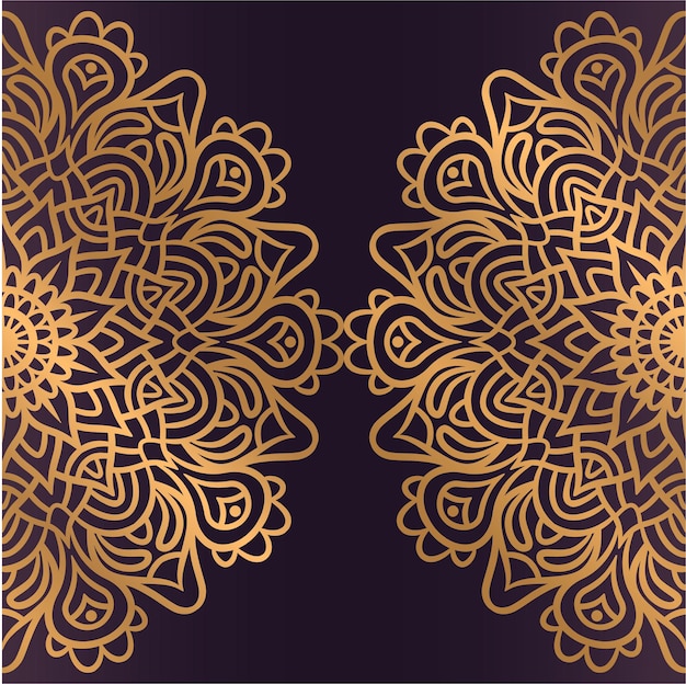 Luksusowy Mandali Tło Ze Złotą Arabeską, Orientalną Ozdobą Wektorową. Wzór Koronki Etnicznej