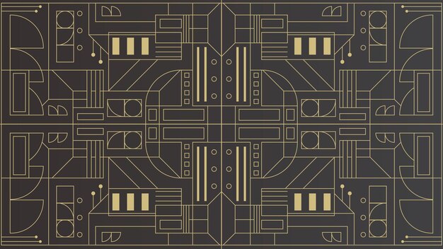 Luksusowy Nowoczesny Czarny Złoty Art Deco Geometryczny Kształt Wzór Szablonu Tapeta Minimalistyczne Tło