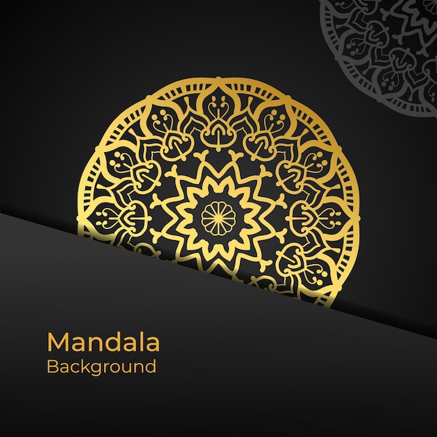 Plik wektorowy luksusowy ozdobny projekt mandali na ciemnym tle