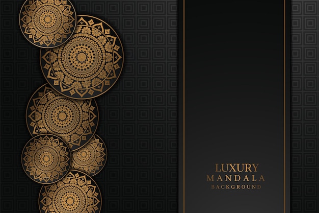 Luksusowy Ozdobny Wzór Tła Mandali Ze Złotym Arabskim Stylem Wschodnim