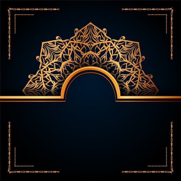 Plik wektorowy luksusowy ozdobnych złoty arabeska mandali islamskie tło.