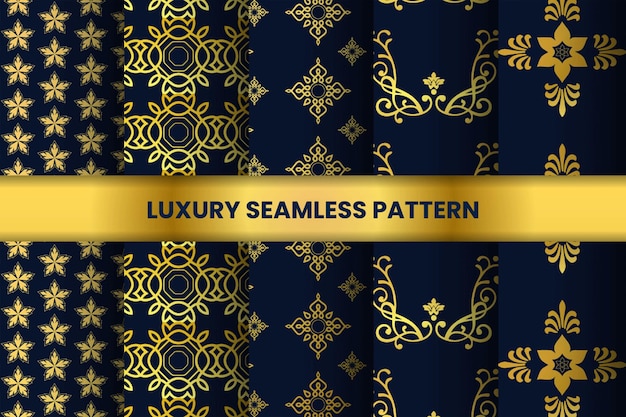 Luksusowy Pakiet Bezszwowych Tekstur Ze Złotym Wzorem Z Abstrakcyjnym Tłem Wzoru