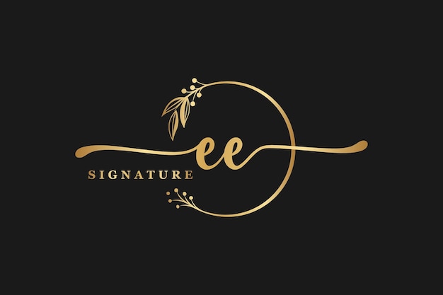 Luksusowy Podpis Początkowy Projekt Logo Ee Pismo Ręczne Wektor Logo Projektu Ilustracja Obrazu