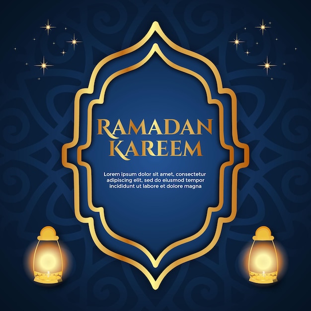 Luksusowy Post Ramadan Kareem W Mediach Społecznościowych Z Eleganckim Tłem