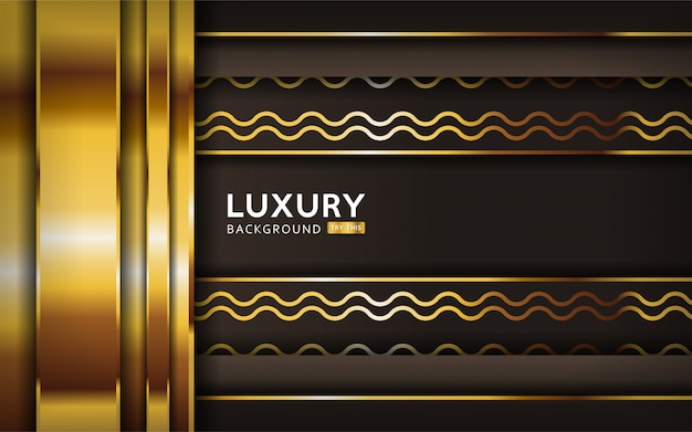 Luksusowy Premium Złoty Brązowy Streszczenie Tło Ze Złotymi Liniami.