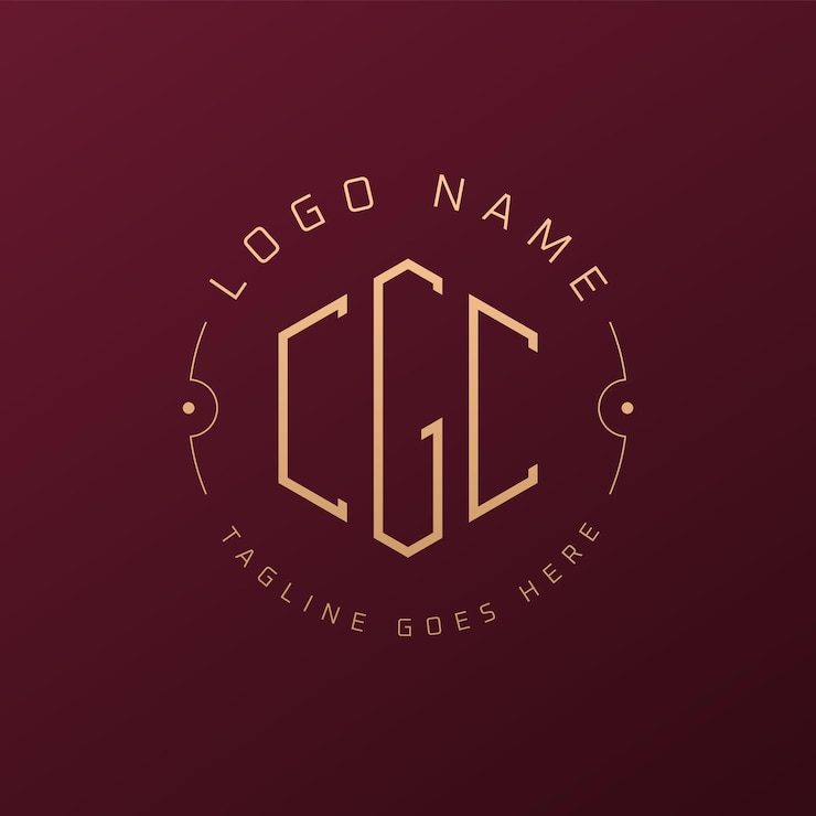 Wektor luksusowy projekt logo cgc elegant letter cgc monogram logo minimalist polygon cgc logo design template