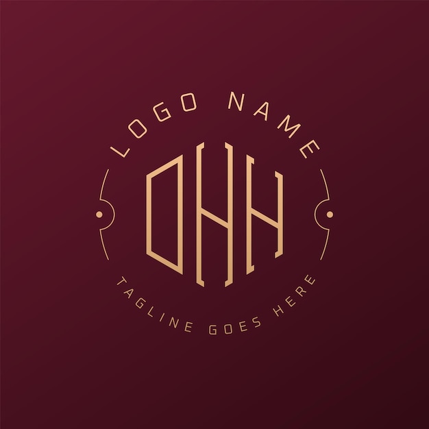Luksusowy projekt logo DHH Elegant Letter DHH Monogram Logo Minimalist Polygon DHH Szablon projektu logo