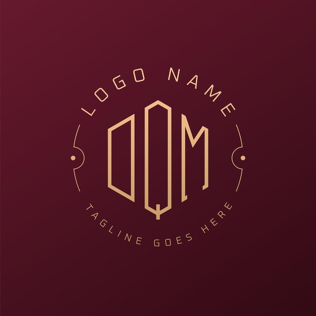 Luksusowy projekt logo DQM Elegant Letter DQM Monogram Logo Minimalist Polygon DQM Logo Design Template