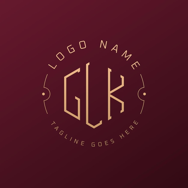 Luksusowy projekt logo GLK Elegant Letter GLK Monogram Logo Minimalist Polygon GLK Szablon projektu logo
