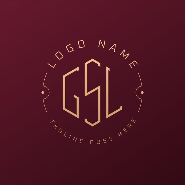 Luksusowy projekt logo GSL Elegant Letter GSL Monogram Logo Minimalist Polygon GSL Logo Design Template