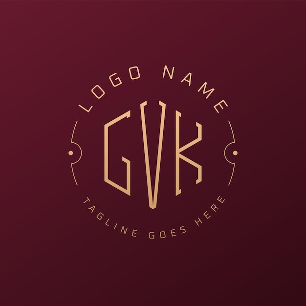 Luksusowy projekt logo GVK Elegant Letter GVK Monogram Logo Minimalist Polygon GVK Logo Design Template