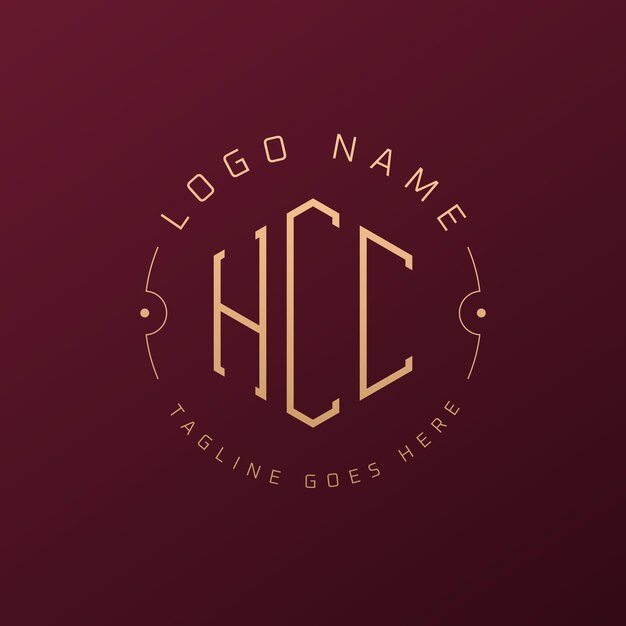 Luksusowy projekt logo HCC Elegant Letter HCC Monogram Logo Minimalist Polygon Szablon projektu logo HCC