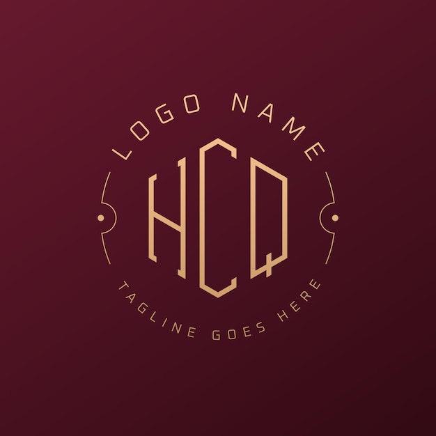 Luksusowy projekt logo HCQ Elegant Letter HCQ Monogram Logo Minimalist Polygon Szablon projektu logo HCQ