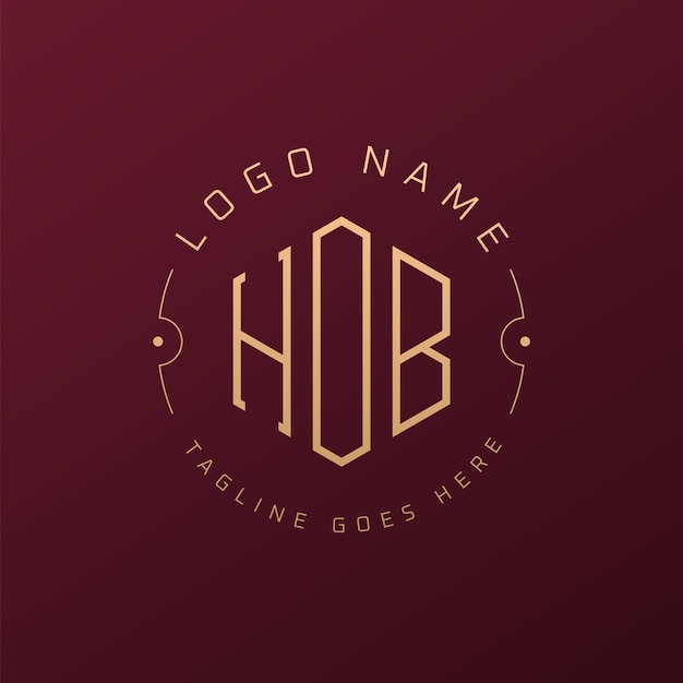 Luksusowy projekt logo HOB Elegant Letter HOB Monogram Logo Minimalist Polygon HOB Szablon projektu logo