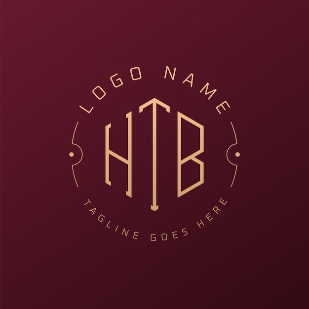 Luksusowy projekt logo HTB Elegant Letter HTB Monogram Logo Minimalist Polygon HTB Logo Design Template