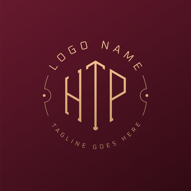 Luksusowy projekt logo HTP Elegant Letter HTP Monogram Logo Minimalist Polygon HTP Logo Design Template