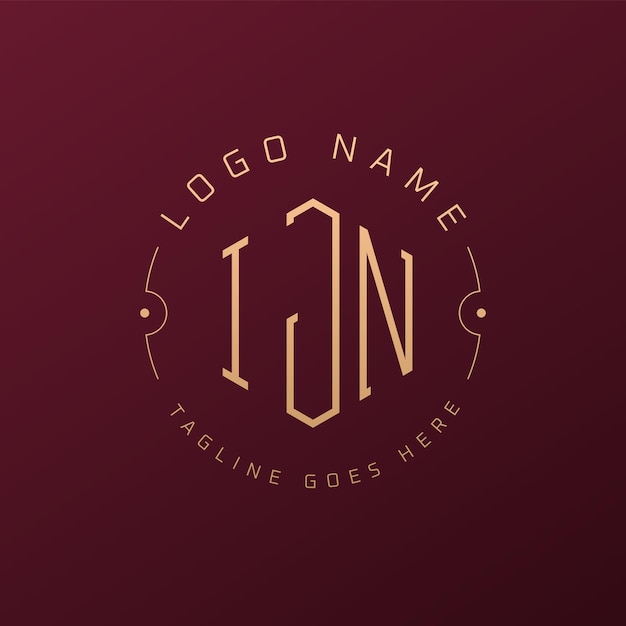 Luksusowy projekt logo IJN Elegant Letter IJN Monogram Logo Minimalist Polygon IJN Logo Design Template