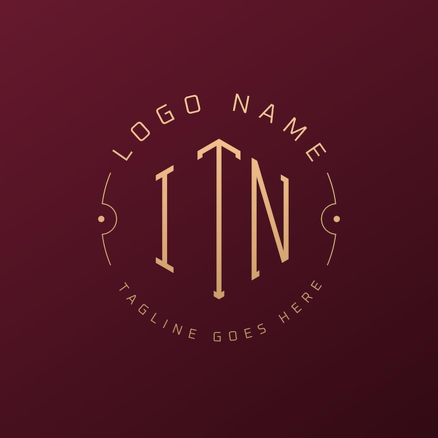 Luksusowy projekt logo ITN Elegant Letter ITN Monogram Logo Minimalist Polygon Szablon projektu logo ITN