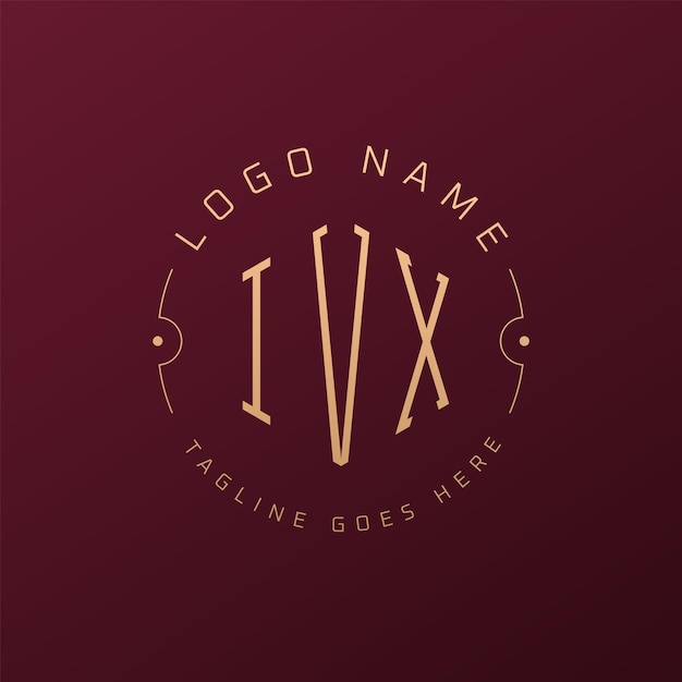 Luksusowy projekt logo IVX Elegant Letter IVX Monogram Logo Minimalist Polygon IVX Logo Design Template