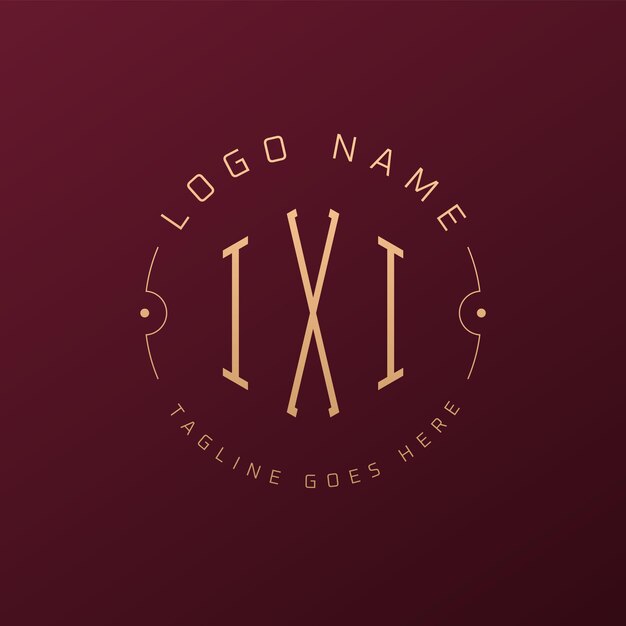 Luksusowy projekt logo IXI Elegant Letter IXI Monogram Logo Minimalist Polygon IXI Szablon projektu logo