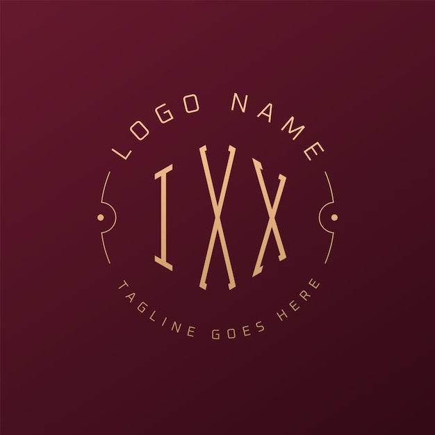 Luksusowy projekt logo IXX Elegant Letter IXX Monogram Logo Minimalist Polygon IXX Logo Design Template