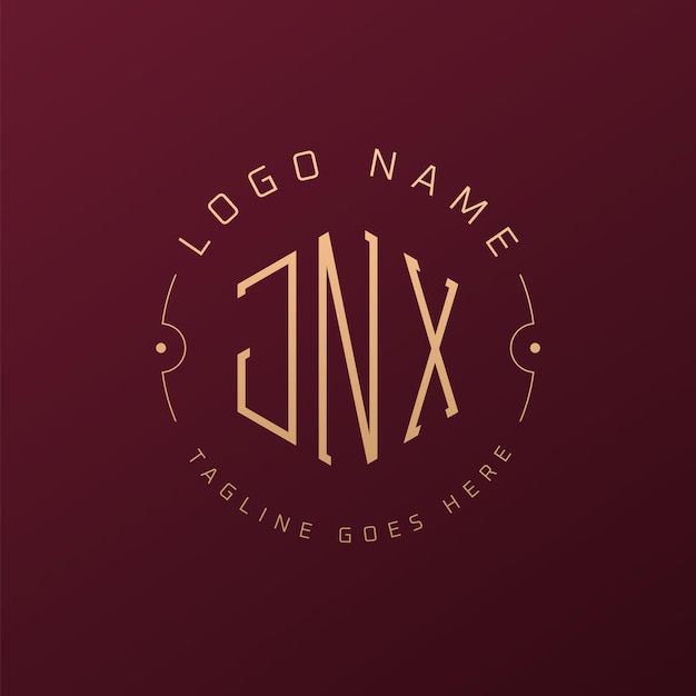 Luksusowy projekt logo JNX Elegant Letter JNX Monogram Logo Minimalist Polygon JNX Logo Design Template