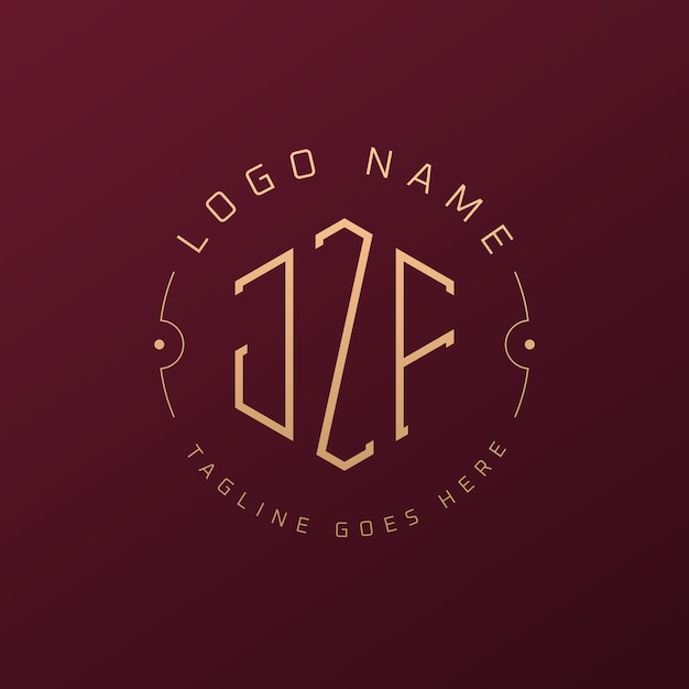 Luksusowy projekt logo JZF Elegant Letter JZF Monogram Logo Minimalist Polygon JZF Logo Design Template