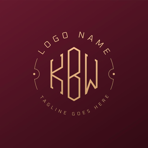 Luksusowy projekt logo KBW Elegant Letter KBW Monogram Logo Minimalist Polygon KBW Logo Design Template