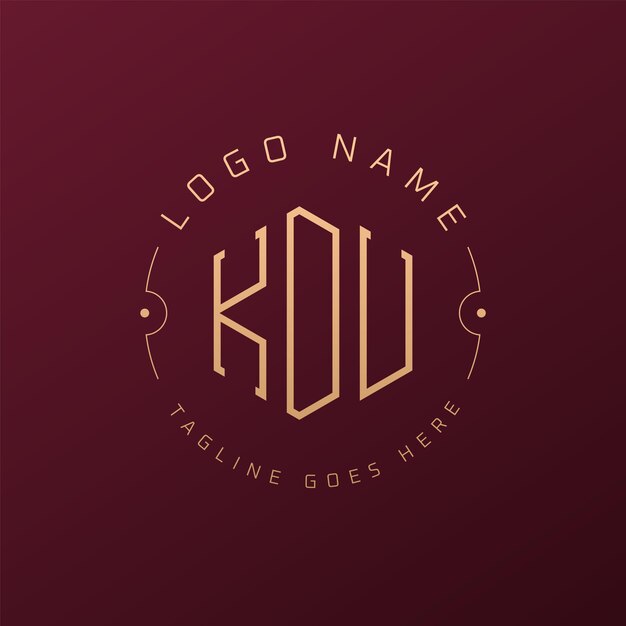 Luksusowy projekt logo KDU Elegant Letter KDU Monogram Logo Minimalist Polygon KDU Logo Design Template