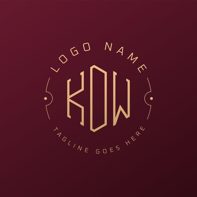 Luksusowy projekt logo KDW Elegant Letter KDW Monogram Logo Minimalist Polygon KDW Logo Design Template