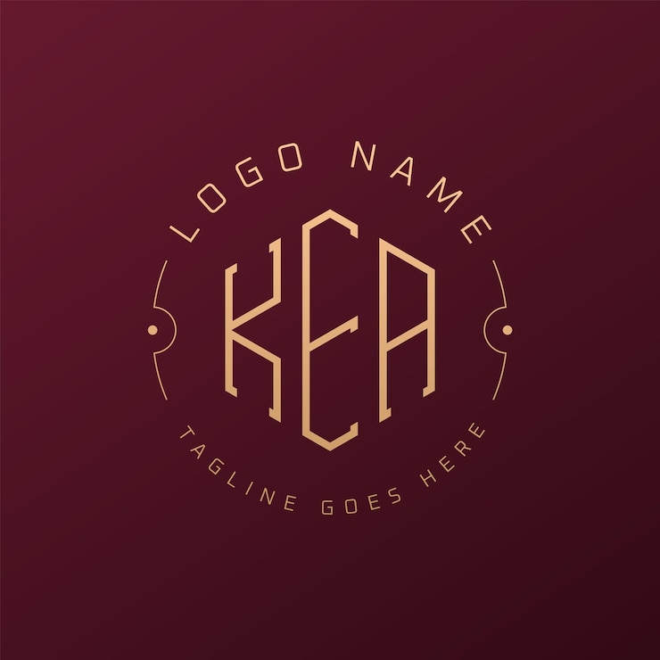 Wektor luksusowy projekt logo kea elegant letter kea monogram logo minimalist polygon kea logo design template