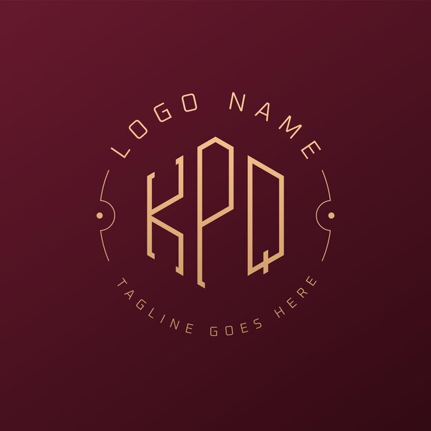 Luksusowy projekt logo KPQ Elegant Letter KPQ Monogram Logo Minimalist Polygon KPQ Logo Design Template